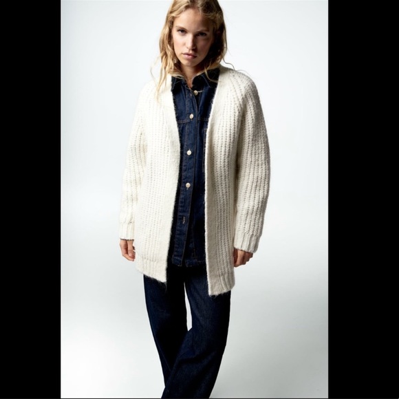 ZARA PURL KNIT CARDIGAN | SIZE : S | NWT - Picture 1 of 9